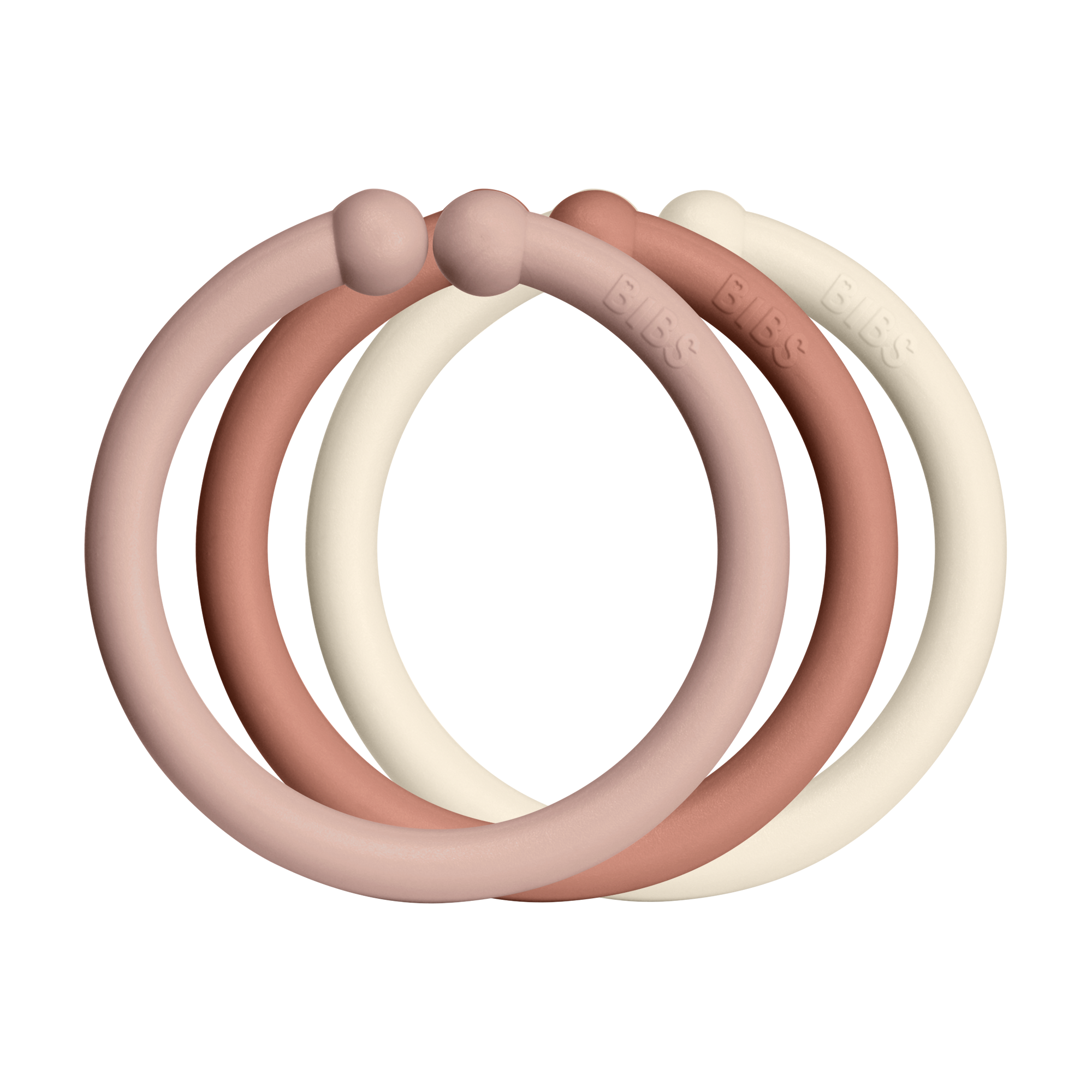 BIBS Loops 12 PK Blush / Woodchuck / Ivory ONE SIZE (Min. of 2 PK, multiples of 2 PK)
