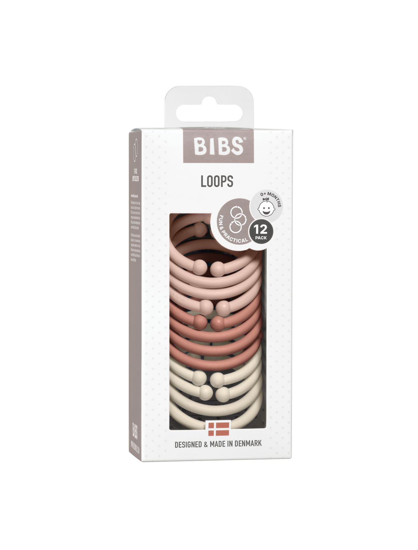 BIBS Loops 12 PK Blush / Woodchuck / Ivory ONE SIZE (Min. of 2 PK, multiples of 2 PK)