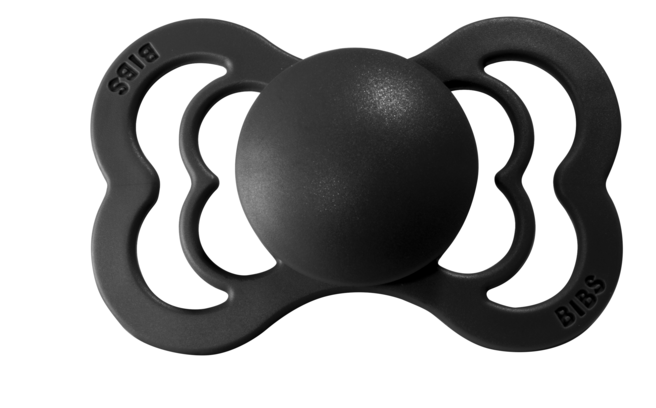 BIBS Pacifier SUPREME Silicone 2 PK Black (Min. of 2 PK, multiples of 2 PK)