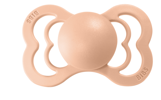 BIBS Pacifier SUPREME Silicone 2 PK Peach Sunset (Min. of 2 PK, multiples of 2 PK)