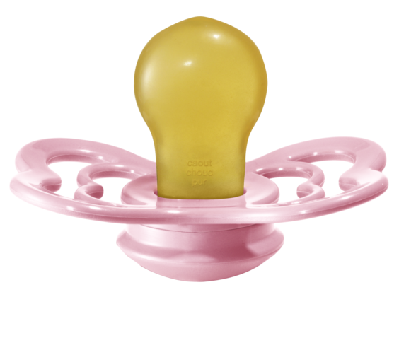 BIBS Pacifier SUPREME Latex 2 PK Baby Pink (Min. of 2 PK, multiples of 2 PK)