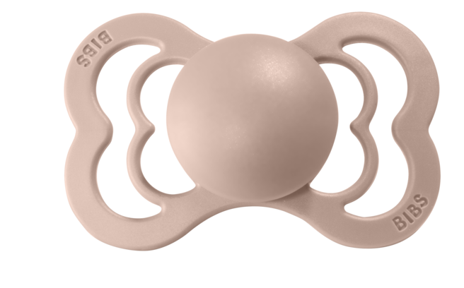 BIBS Pacifier SUPREME Latex 2 PK Ivory / Blush (Min. of 2 PK, multiples of 2 PK)