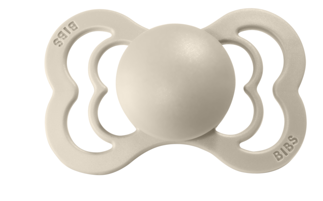 BIBS Pacifier SUPREME Latex 2 PK Vanilla / Dark Oak (Min. of 2 PK, multiples of 2 PK)