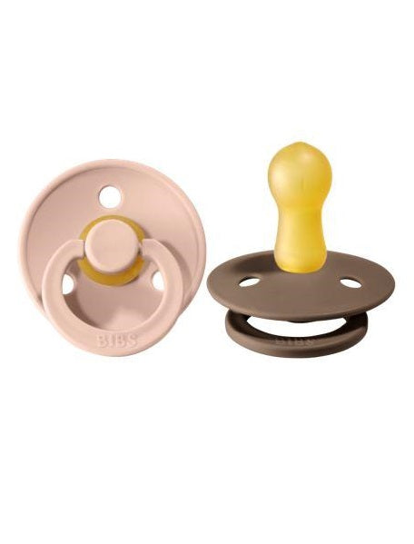 BIBS Pacifier Original COLOUR Latex 2 PK Blush / Dark Oak (Min. of 2 PK, multiples of 2 PK)