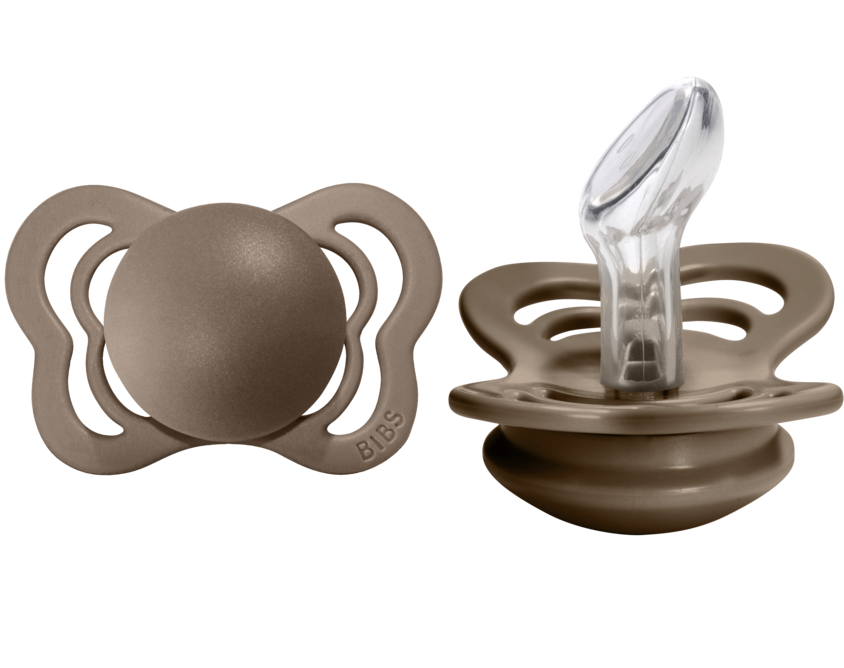 BIBS Pacifier COUTURE Silicone 2 PK Dark Oak (Min. of 2 PK, multiples of 2 PK)