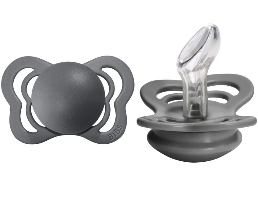 BIBS Pacifier COUTURE Silicone 2 PK Iron (Min. of 2 PK, multiples of 2 PK)