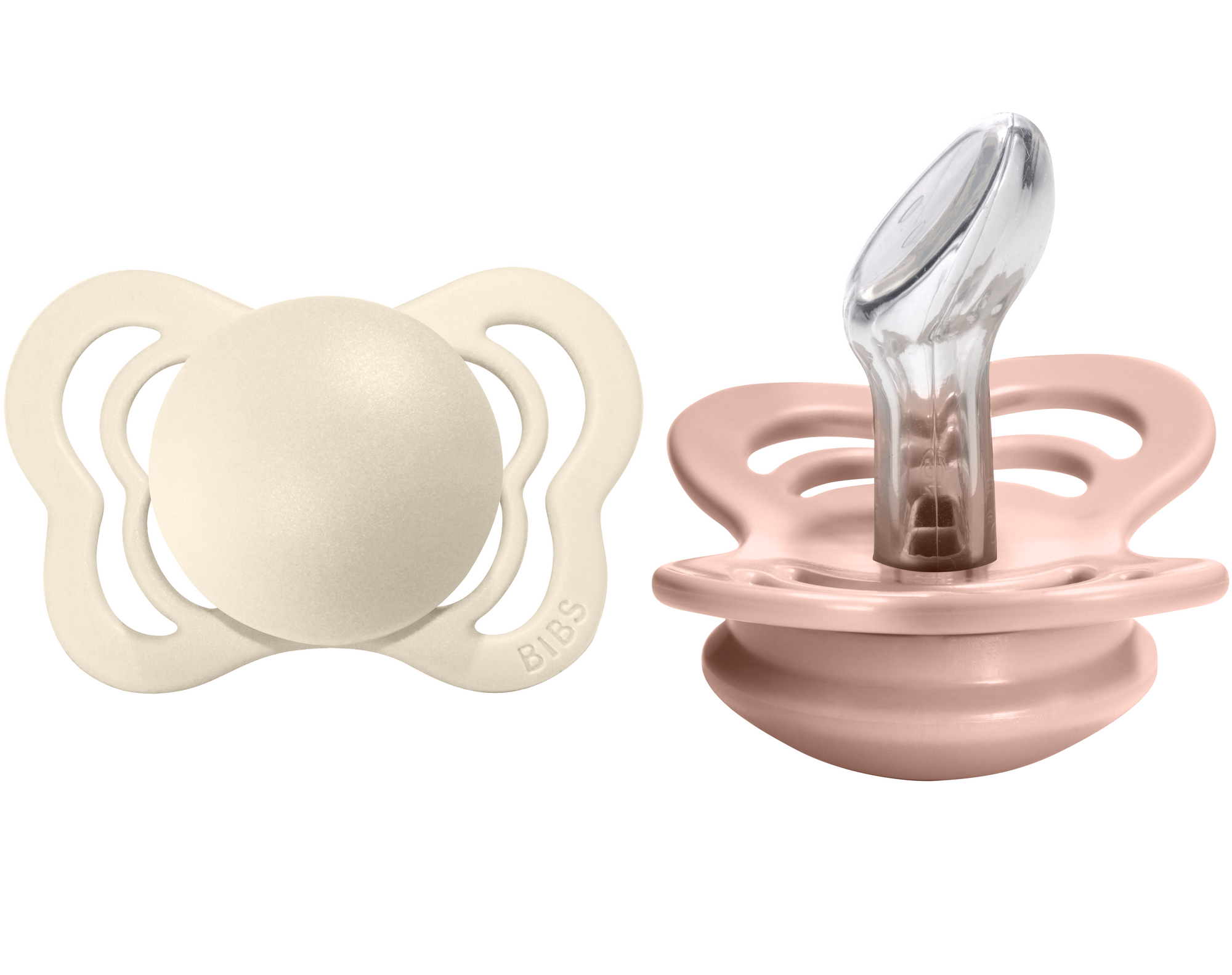 BIBS Pacifier COUTURE Silicone 2 PK Ivory / Blush (Min. of 2 PK, multiples of 2 PK)