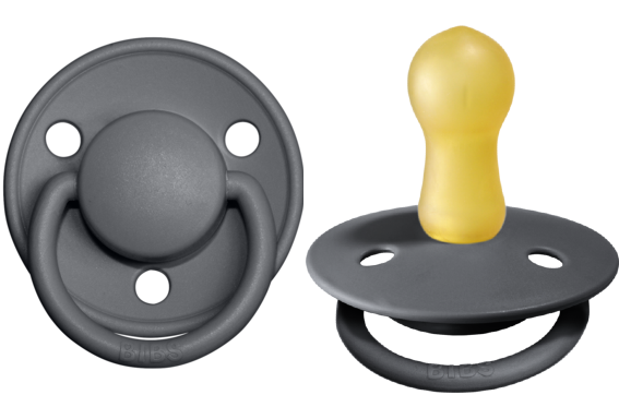 BIBS Pacifier De Lux Latex 2 PK Iron (Min. of 2 PK, multiples of 2 PK)