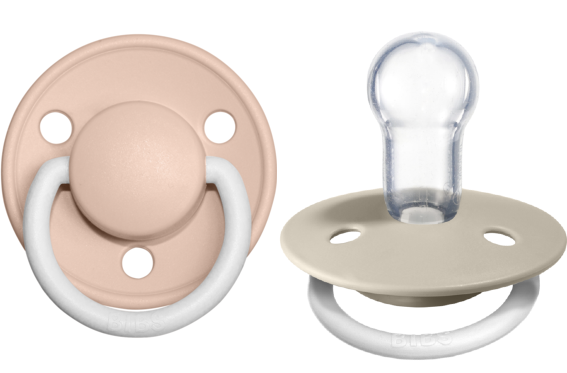 BIBS Pacifier De Lux Silicone 2 PK Blush GLOW / Vanilla GLOW ONE SIZE (Min. of 2 PK, multiples of 2 PK)