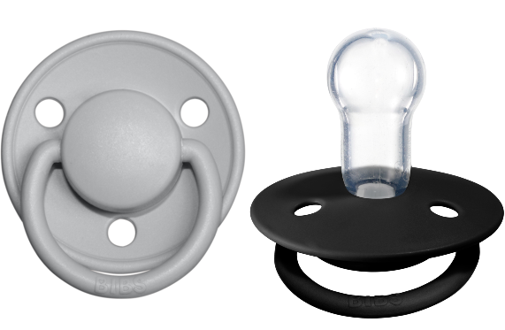 BIBS Pacifier De Lux Silicone 2 PK Cloud / Black ONE SIZE (Min. of 2 PK, multiples of 2 PK)