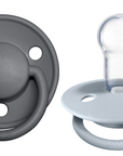 BIBS Pacifier De Lux Silicone 2 PK Iron / Baby Blue ONE SIZE (Min. of 2 PK, multiples of 2 PK)