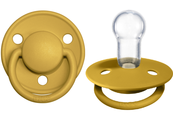 BIBS Pacifier De Lux Silicone 2 PK Mustard ONE SIZE (Min. of 2 PK, multiples of 2 PK)