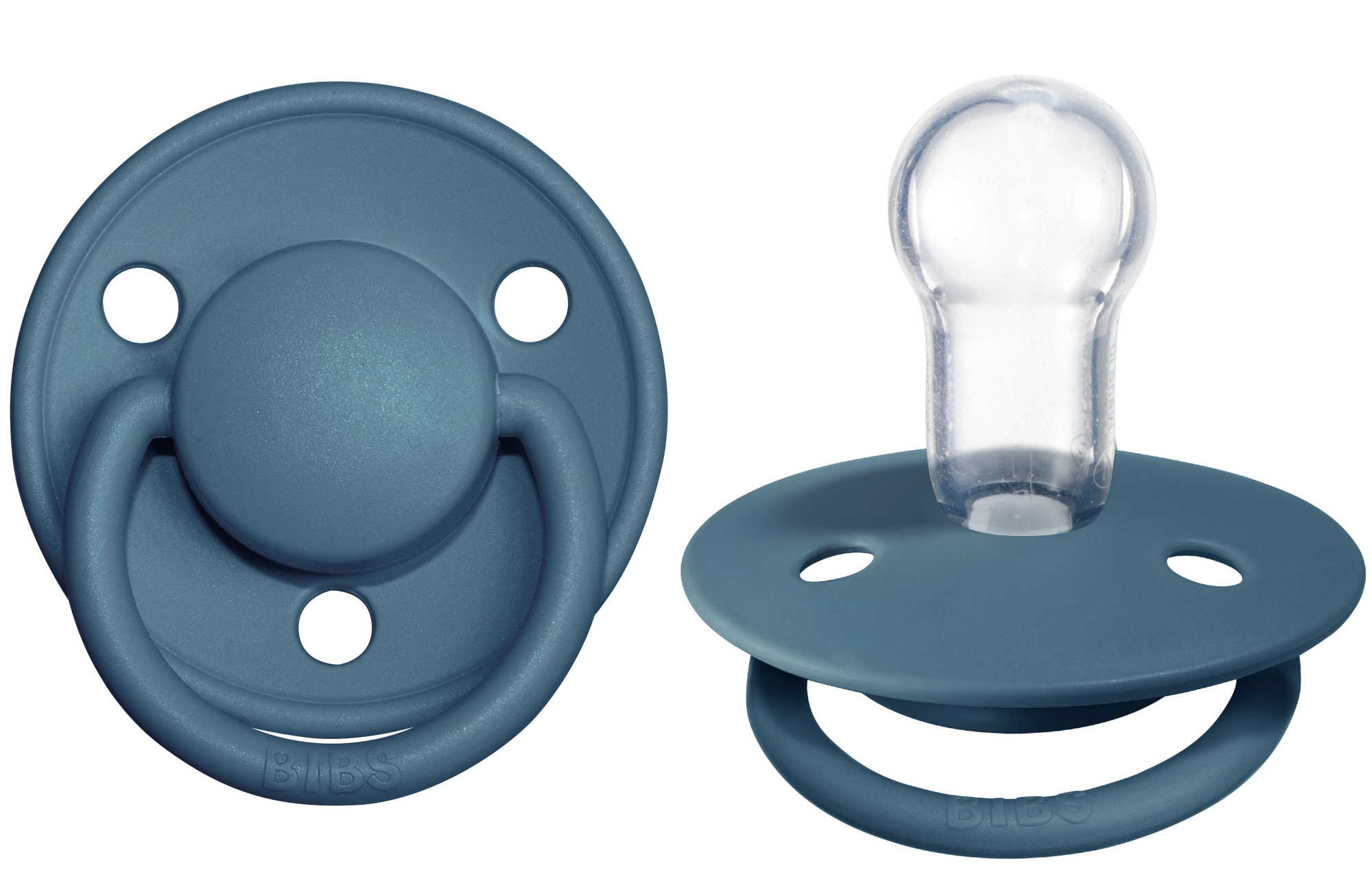 BIBS Pacifier De Lux Silicone 2 PK Petrol ONE SIZE (Min. of 1 PK, multiples of 1 PK)