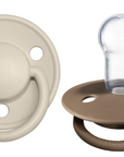 BIBS Pacifier De Lux Silicone 2 PK Vanilla / Dark Oak ONE SIZE (Min. of 2 PK, multiples of 2 PK)