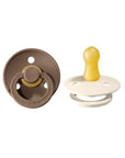 BIBS Pacifier Original COLOUR Latex 2 PK Dark Oak / Ivory (Min. of 2 PK, multiples of 2 PK)