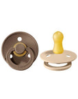 BIBS Pacifier Original COLOUR Latex 2 PK Dark Oak / Vanilla (Min. of 2 PK, multiples of 2 PK)