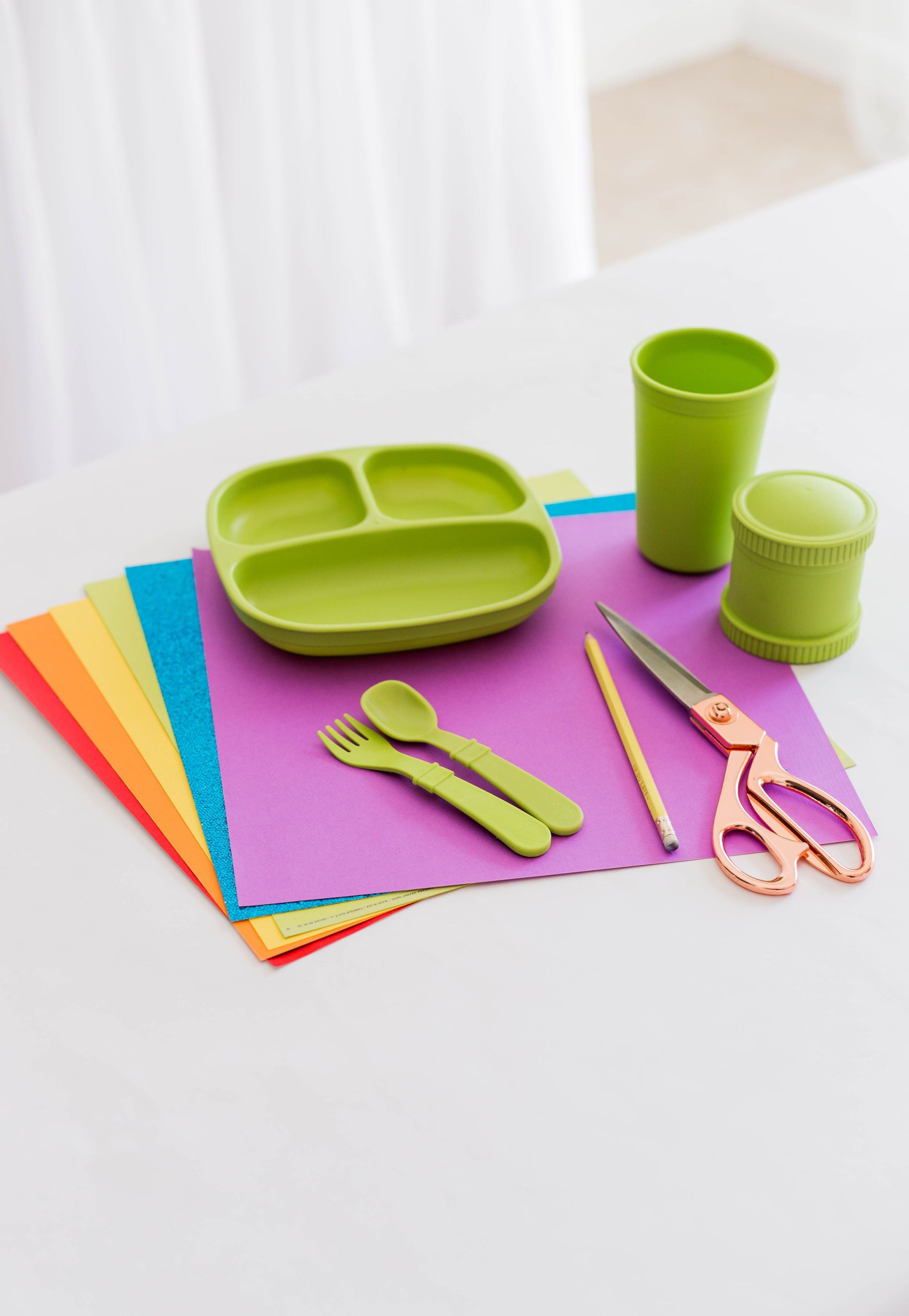 Re-Play 3 PK Packaged Divided Plates Butterfly - (Green, Bright Pink, Purple) (Min. of 2 PK, Multiples of 2 PK)