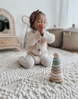noüka Wood and Silicone Stacker-Sand Tower (Min. Of 2 PK, Multiples of 2 PK)