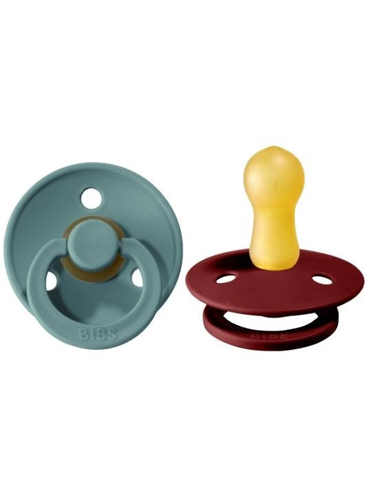 BIBS Pacifier Original COLOUR Latex 2 PK Island Sea / Wine (Min. of 1 PK, multiples of 1 PK)