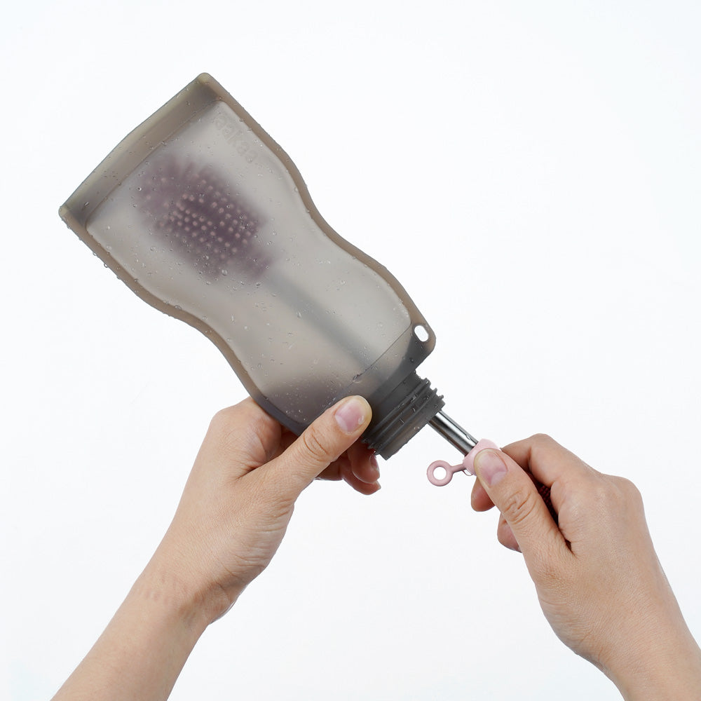 Haakaa Double-Ended Silicone Cleaning Brush - Sueva Grey (Min. of 4 PK , multiples of 4 PK)