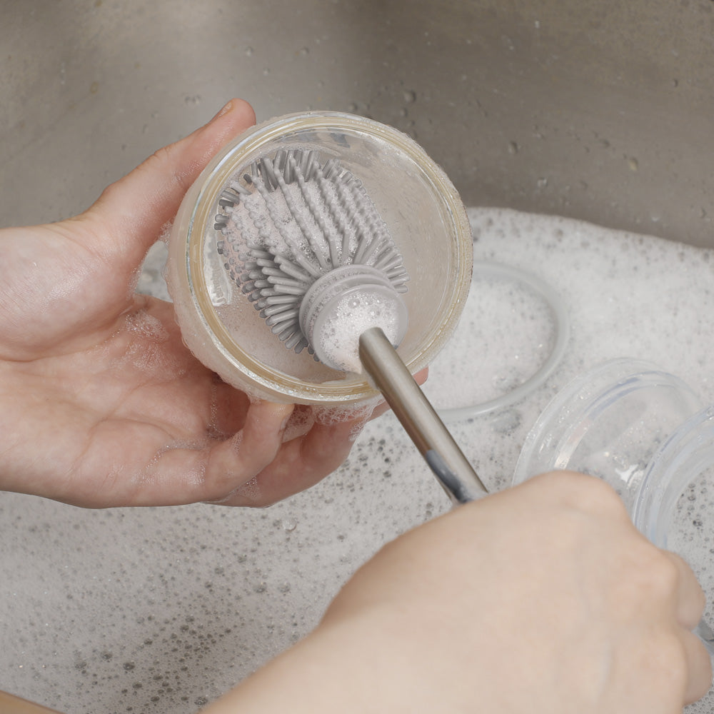 Haakaa Double-Ended Silicone Cleaning Brush - Sueva Grey (Min. of 4 PK , multiples of 4 PK)
