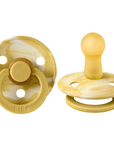 BIBS Pacifier Original COLOUR TIE-DYE Latex 2 PK Mustard / Ivory (Min. of 2 PK, multiples of 2 PK)
