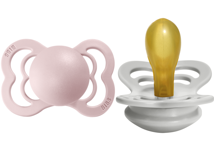 BIBS Pacifier SUPREME Latex 2 PK Blossom / Haze (Min. of 2 PK, multiples of 2 PK)