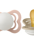 BIBS Pacifier Supreme Latex 2 PK Blush GLOW / Vanilla GLOW (Min. of 2 PK, multiples of 2 PK)