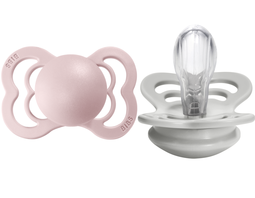 BIBS Pacifier SUPREME Silicone 2 PK Blossom / Haze (Min. of 2 PK, multiples of 2 PK)