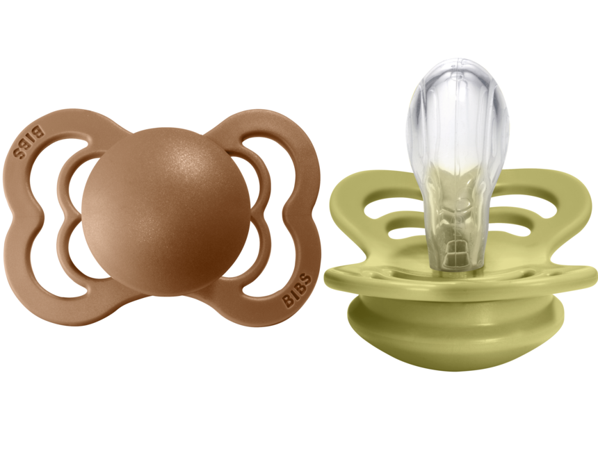 BIBS Pacifier SUPREME Silicone 2 PK Earth / Meadow (Min. of 2 PK, multiples of 2 PK)