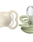 BIBS Pacifier SUPREME Silicone 2 PK Ivory / Sage (Min. of 2 PK, multiples of 2 PK)