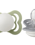 BIBS Pacifier Supreme Silicone 2 PK Sage GLOW / Cloud GLOW (Min. of 2 PK, multiples of 2 PK)