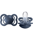 BIBS Pacifier SUPREME Silicone 2 PK Steel Blue (Min. of 2 PK, multiples of 2 PK)