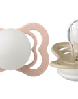 BIBS Pacifier Supreme Silicone 2 PK Blush GLOW / Vanilla GLOW (Min. of 2 PK, multiples of 2 PK)