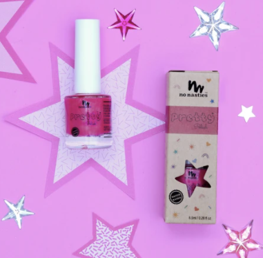 Bright Pink Water-Based Peelable Nail Polish With Nail Stickers ( nail polish can freeze)   (Min. of 2, multiples of 2)