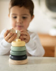 noüka Wood and Silicone Stacker-Storm Tower (Min. Of 2 PK, Multiples of 2 PK)