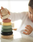 noüka Wood and Silicone Stacker-Sand Tower (Min. Of 2 PK, Multiples of 2 PK)