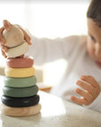noüka Wood and Silicone Stacker-Storm Tower (Min. Of 2 PK, Multiples of 2 PK)