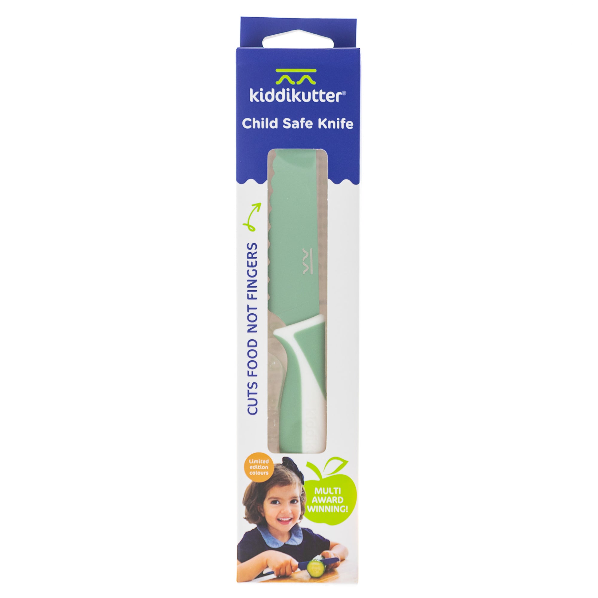 Kiddikutter Child Safe Knife Sea Green (Min. of 2 PK, multiples of 2 PK)