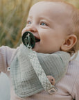 BIBS Pacifier Clip Sage / Ivory ONE SIZE (Min. of 2 PK , multiples of 2 PK)