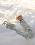 BIBS Pacifier Clip Sage / Ivory ONE SIZE (Min. of 2 PK , multiples of 2 PK)