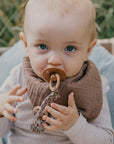 BIBS Pacifier Clip Dark Oak / Vanilla ONE SIZE (Min. of 2 PK , multiples of 2 PK)