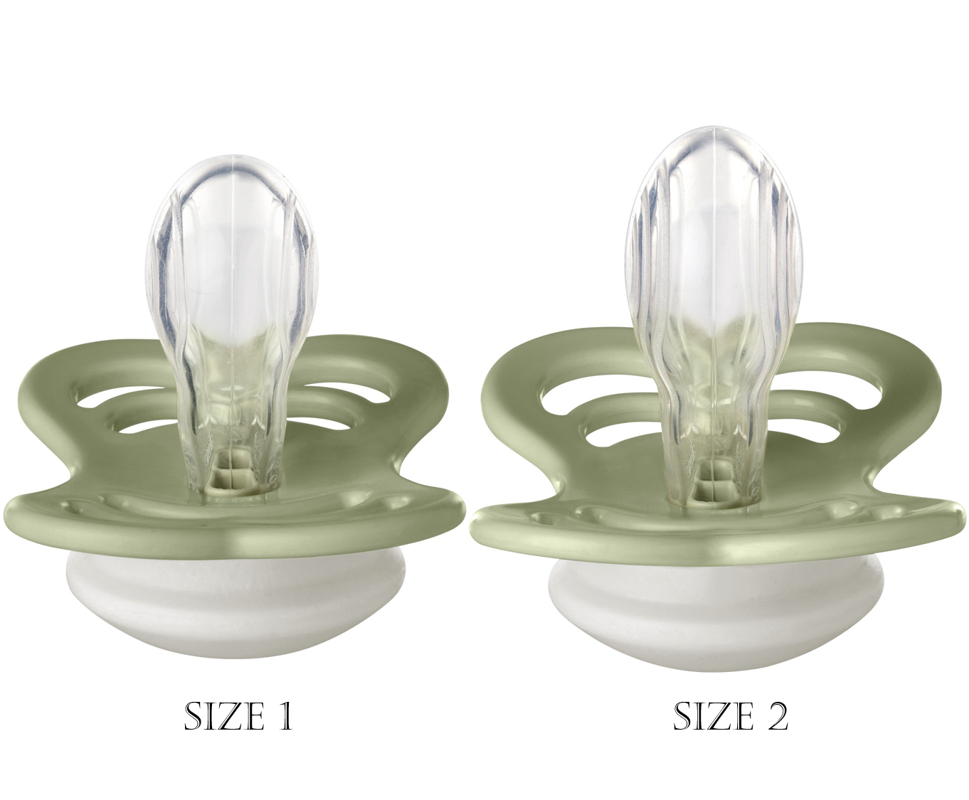 BIBS Pacifier Supreme Silicone 2 PK Sage GLOW / Cloud GLOW (Min. of 2 PK, multiples of 2 PK)