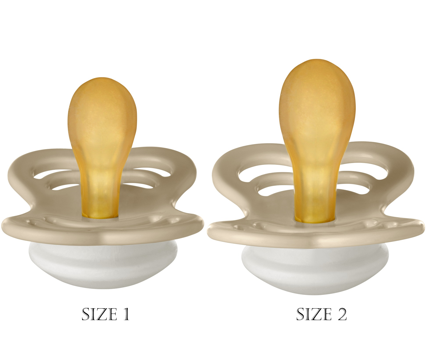 BIBS Pacifier Supreme Latex 2 PK Blush GLOW / Vanilla GLOW (Min. of 2 PK, multiples of 2 PK)