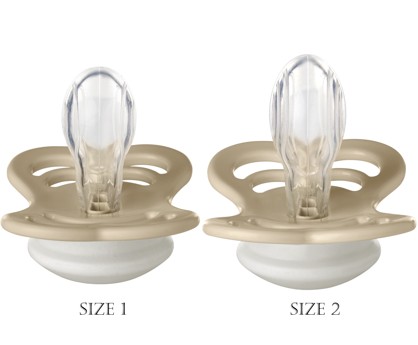BIBS Pacifier Supreme Silicone 2 PK Blush GLOW / Vanilla GLOW (Min. of 2 PK, multiples of 2 PK)