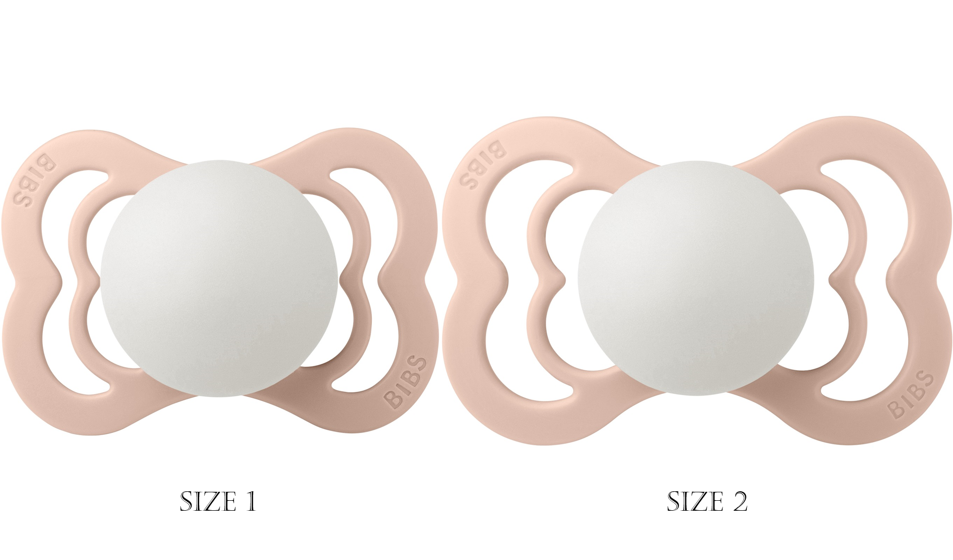 BIBS Pacifier Supreme Latex 2 PK Blush GLOW / Vanilla GLOW (Min. of 2 PK, multiples of 2 PK)
