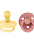 BIBS Pacifier Original COLOUR Latex 2 PK Pale Butter / Dusky Pink(Min. of 2 PK, multiples of 2 PK) - MAIGHAN DISTRIBUTION CANADA