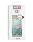 BIBS Pacifier SUPREME Latex 2 PK Nordic Mint/Island Sea(Min. of 2 PK, multiples of 2 PK) - MAIGHAN DISTRIBUTION CANADA