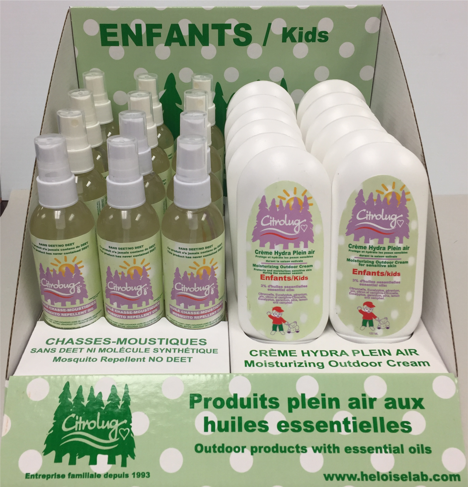 Citro Bug mosquito repellent Display Health Canada certified (Min. of 1, multiples of 1)