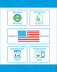 Re-Play 3 PK Packaged Divided Plates, Primary - (Red, Sky Blue, Yellow) (Min. of 2 PK, Multiples of 2 PK)